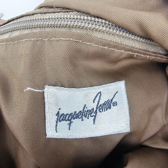 Jacqueline Ferrar 80's tan brown crocheted shoulder bag boho bohemian minimalist - Picture 10 of 12